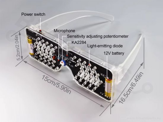 Doe-het-zelf LED Disco bril kit oranje/geel